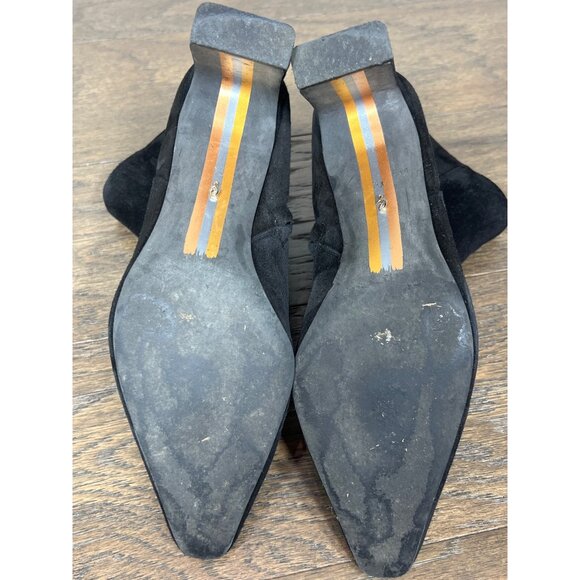 SAM EDELMAN Saige Suede Pointed Toe Bootie Heels Black Sz 8.5 EUC - Picture 7 of 10
